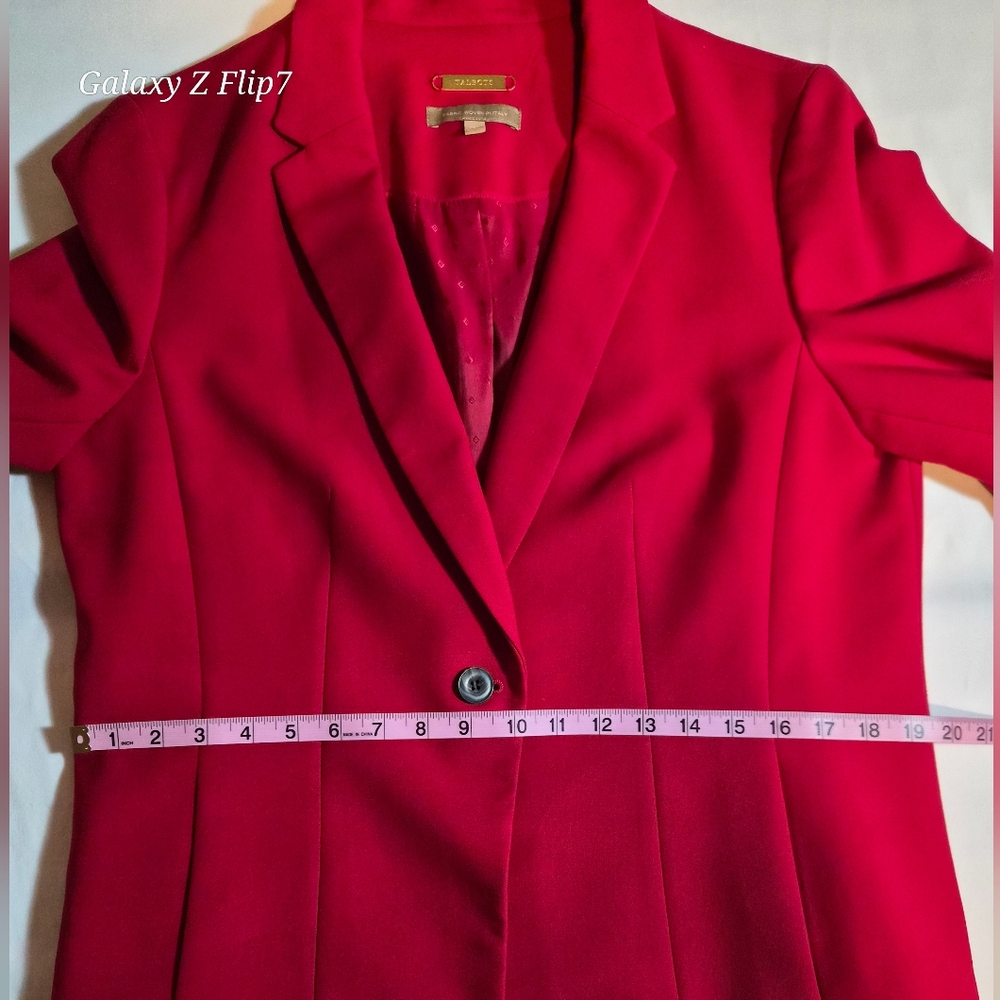 ​Talbots Red Power Suit Set - Fabric Woven in Italy 14P - Picture 12 of 16